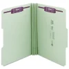 Smead 3 in. Expansion Recycled Pressboard 1/3-Cut Tab Fastener Folders with Two SafeSHIELD Fasteners - Legal Size/Gray-Green (25/Box)