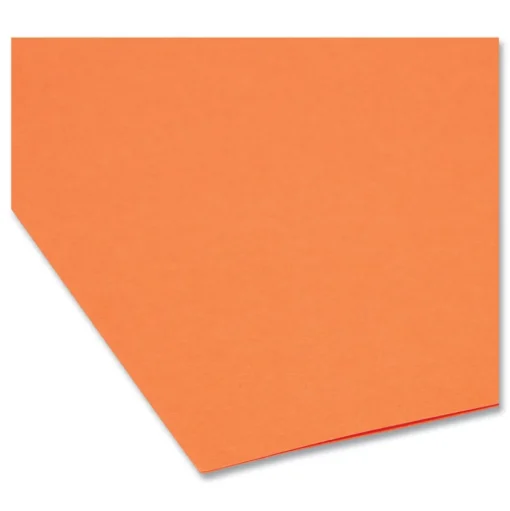 Smead 0.75 in. Expansion Straight Tabs Legal Size Reinforced Top Tab Colored File Folders - Orange (100/Box)
