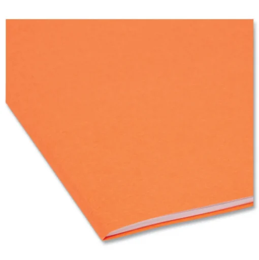 Smead 0.75 in. Expansion Straight Tabs Legal Size Reinforced Top Tab Colored File Folders - Orange (100/Box)