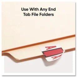 Smead 1 in. x 1.25 in. A Color-Coded End Tab Filing Labels - White (1-Roll)