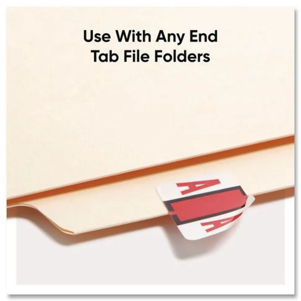 Smead 1 in. x 1.25 in. A Color-Coded End Tab Filing Labels - White (1-Roll)