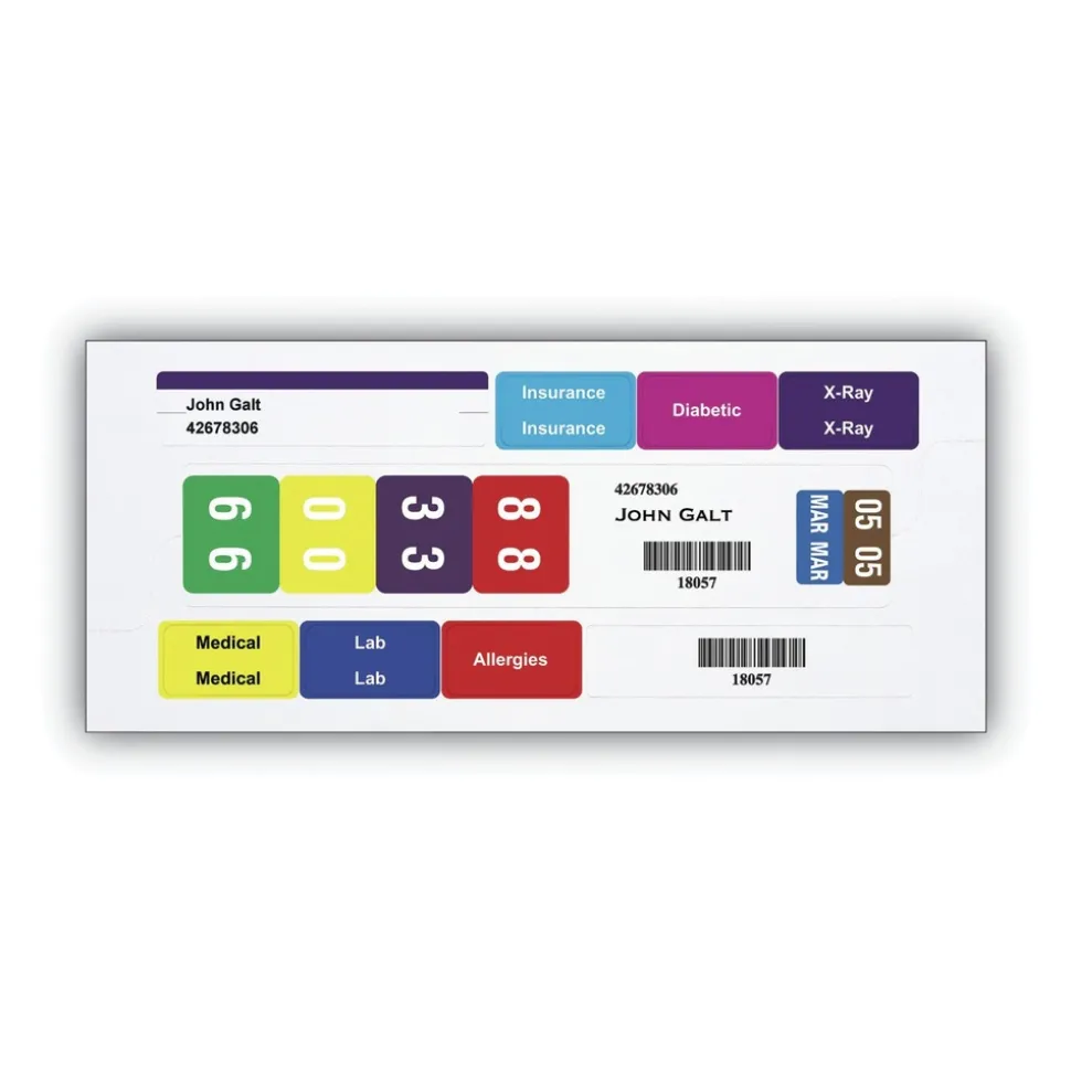 Smead 1.5 in. x 7.5 in. Color-Coded Smartstrip Inkjet Refill Label Forms - Assorted, White (250/Pack)