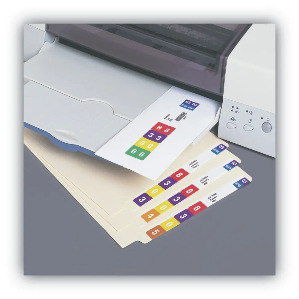 Smead 1.5 in. x 7.5 in. Color-Coded Smartstrip Inkjet Refill Label Forms - Assorted, White (250/Pack)