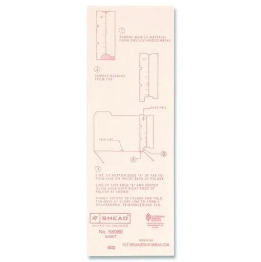 Smead 3.25 in. x 9.25 in. Straight Tab End Tab Converters - Manila (500/Box)