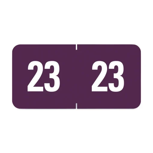 Smead 0.5 in. x 1 in. Yearly End Tab 23 File Folder Labels - Purple (250/Pack)