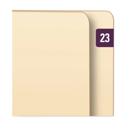 Smead 0.5 in. x 1 in. Yearly End Tab 23 File Folder Labels - Purple (250/Pack)