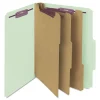 Smead 8 SafeSHIELD Fasteners 2/5-Cut Tabs 3 Dividers Letter Size Pressboard Classification Folders - Gray-Green (10/Box)