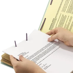 Smead 8 SafeSHIELD Fasteners 2/5-Cut Tabs 3 Dividers Letter Size Pressboard Classification Folders - Gray-Green (10/Box)