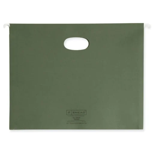 Smead 1 Section 3.5 in. Capacity Letter Size Hanging Pockets with Full-Height Gusset - Standard Green (10/Box)