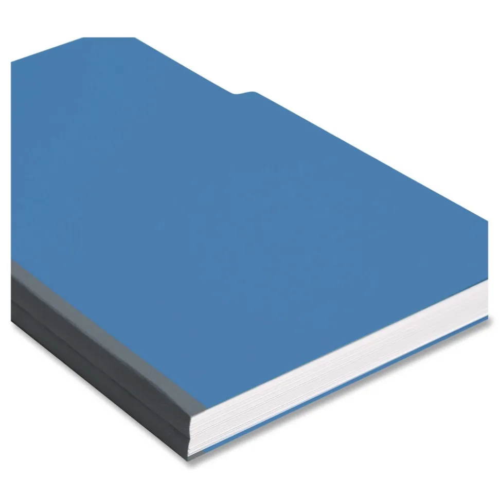 Smead 1/3-Cut Tabs Assorted Legal Size 1 in. Expansion Recycled Heavy Pressboard Folders - Dark Blue (25/Box)