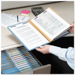 Smead Eight-Section 3-Divider Pressboard Top Tab Classification Folders - Legal Size/Blue (10/Box)