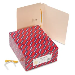 Smead Heavyweight Reinforced End Tab U-Clip Fastener Folders - Letter, Manila (50/Box)