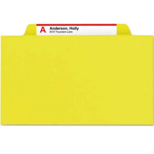 Smead Pressboard Six-Section Top Tab Classification Folders - Legal, Yellow (10/Box)