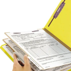 Smead Pressboard Six-Section Top Tab Classification Folders - Legal, Yellow (10/Box)
