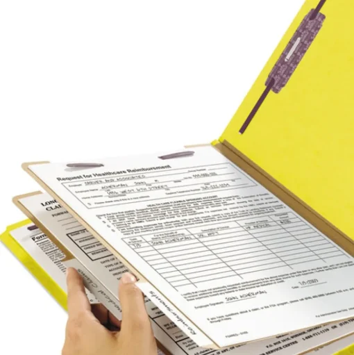 Smead Pressboard Six-Section Top Tab Classification Folders - Legal, Yellow (10/Box)