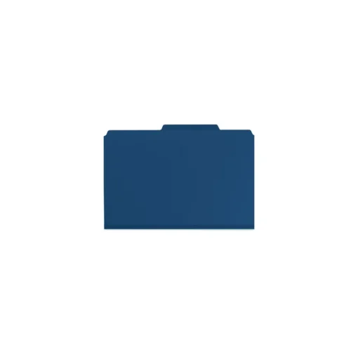 Smead Six SafeSHIELD Fasteners 2 Dividers Legal Size Six-Section Pressboard Top Tab Classification Folders - Dark Blue (10/Box)
