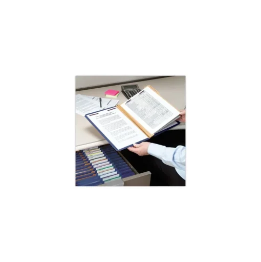 Smead Six SafeSHIELD Fasteners 2 Dividers Legal Size Six-Section Pressboard Top Tab Classification Folders - Dark Blue (10/Box)