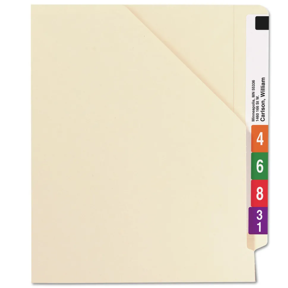 Smead Straight Tab Letter Size 14-pt End Tab Jackets with Reinforced Tabs - Manila (50/Box)