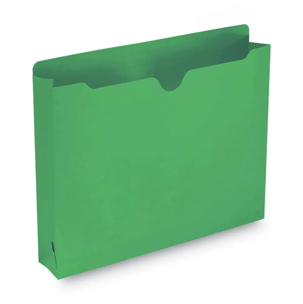Smead Straight Tab Letter Size Colored File Jackets with Reinforced Double-Ply Tab - Green (50/Box)