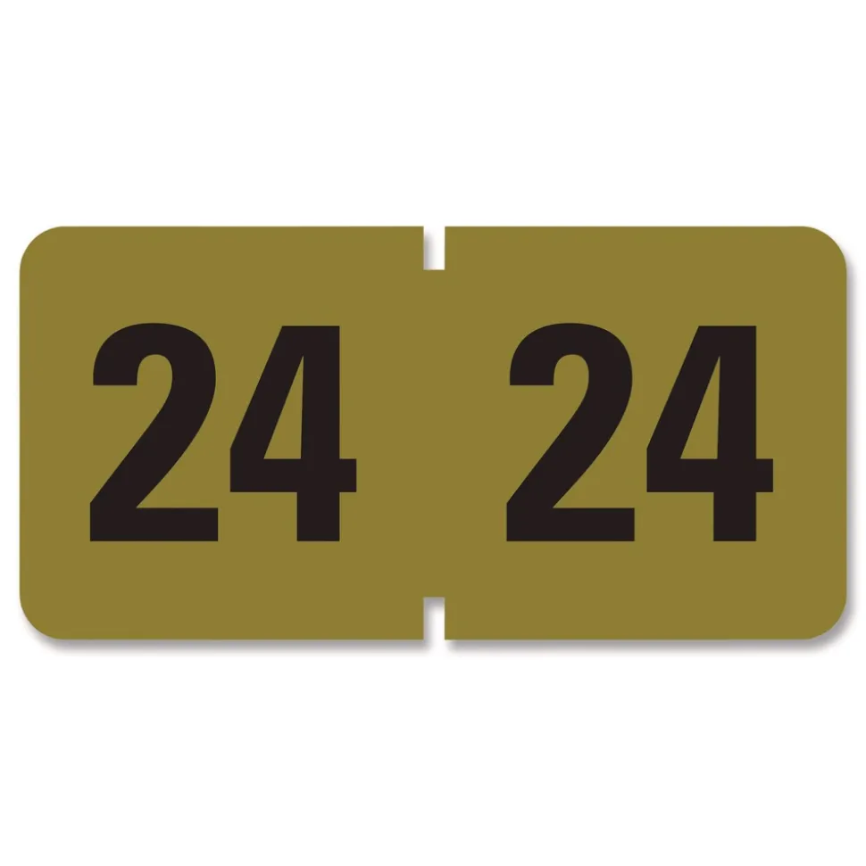 Smead Yearly End Tab 2024 File Folder Labels - Gold (1-Roll)