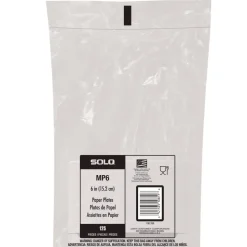 SOLO 6 in. Diameter ProPlanet Seal Compostable Paper Dinnerware Plate - White (1000/Carton)