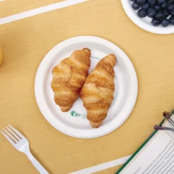 SOLO 6 in. Diameter ProPlanet Seal Compostable Paper Dinnerware Plate - White (1000/Carton)