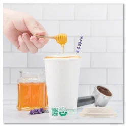 SOLO 20 oz Compostable Paper Hot Cups - White/Green (600/Carton)