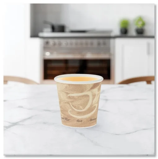 SOLO 4 oz. Mistique Design Single Sided Poly Paper Hot Cups (1000/Carton)