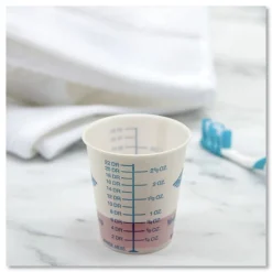 SOLO 8 oz Paper Specimen Cups - Blue/White (50/Sleeve, 20 Sleeves/Carton)