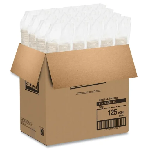 SOLO 1.25 oz. ProPlanet Seal Paper Portion Cups - White (250/Bag, 20 Bags/Carton)