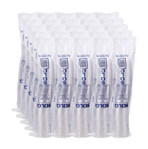 SOLO 2.5 oz to 9 oz Plastic Dome-Top Cold Cup Lids - Clear (2500/Carton)