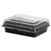 SOLO Creative Carryouts Hinged Plastic Hot Deli Boxes - Medium, Black/Clear (200/Carton)