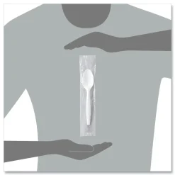 SOLO Individually Wrapped Regal Mediumweight Plastic Cutlery Spoon - White (1000/Carton)