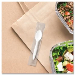 SOLO Individually Wrapped Regal Mediumweight Plastic Cutlery Spoon - White (1000/Carton)