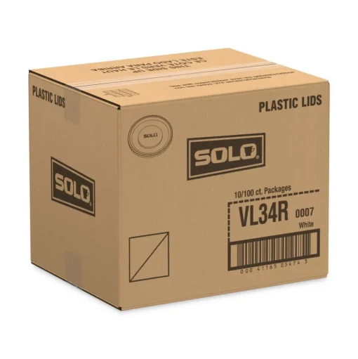 SOLO Polystyrene Vented Hot Cup Lids Fits 4 oz Cups - White (100/Pack, 10 Packs/Carton)
