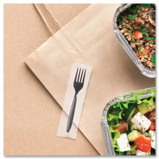SOLO Reliance Mediumweight Cutlery, Fork - Black (1,000/Carton)