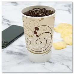 SOLO Symphony 16 oz. Paper Cold Cups - White/Beige (1000/Carton)