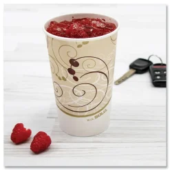 SOLO Symphony 16 oz. Paper Cold Cups - White/Beige (1000/Carton)