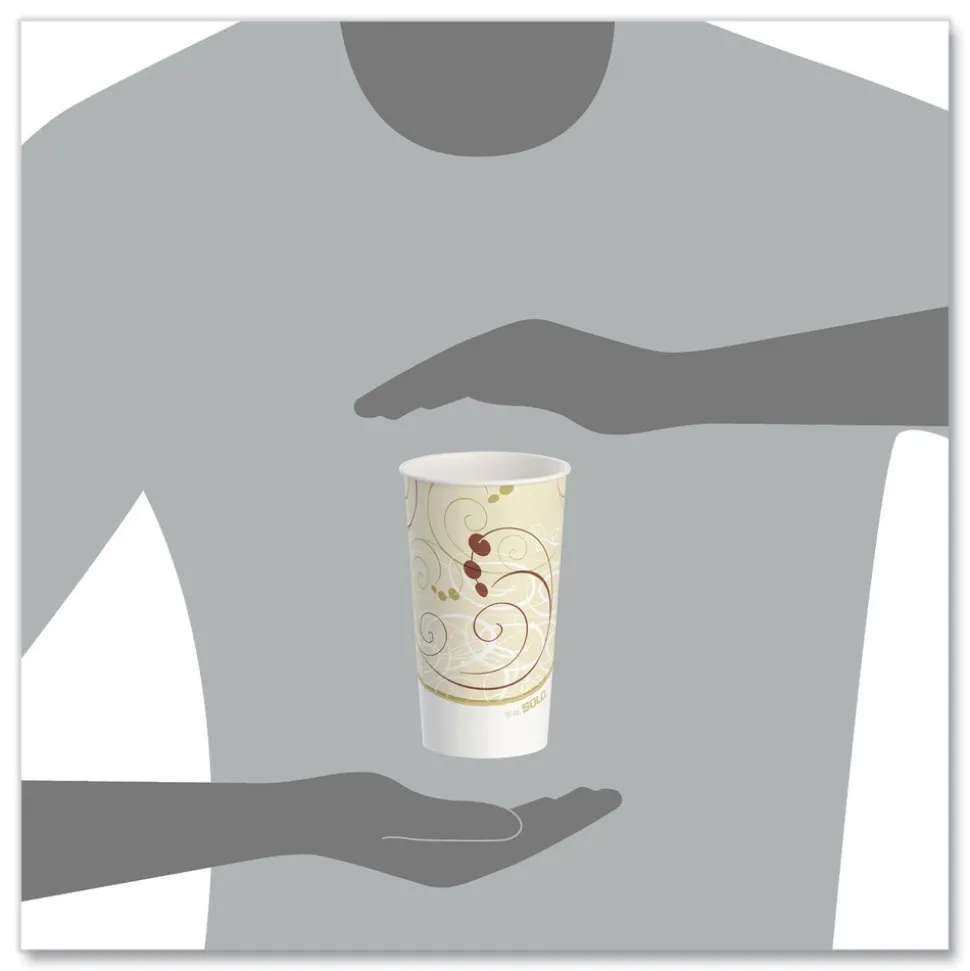 SOLO Symphony 16 oz. Paper Cold Cups - White/Beige (1000/Carton)