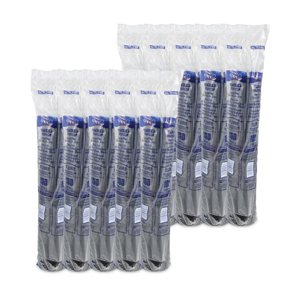 SOLO Traveler Cappuccino Style Dome Lid Fits 8 oz Cups - Black (1000/Carton)