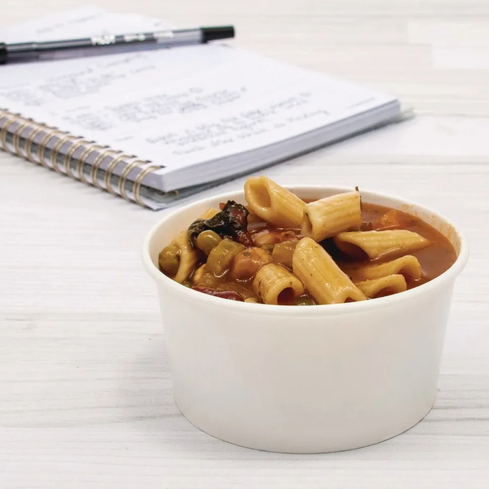 SOLO VS606X-02050 3.83 in. x 1.99 in. 6 oz. Double Poly Paper Food Container - White (1000/Carton)