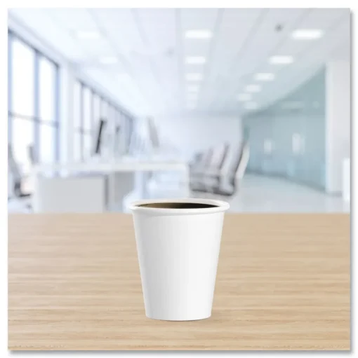 SOLO 376W-2050 6 oz. Single-Sided Poly Paper Hot Cups - White (1000/Carton)