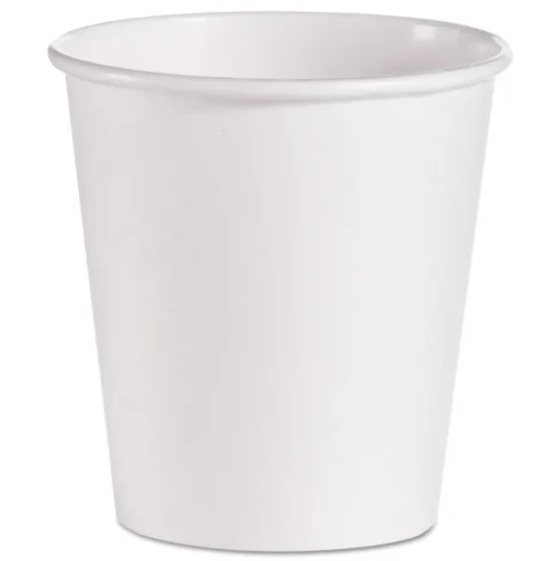 SOLO 510W 1-Sided Poly 10 oz. Paper Hot Cups - White (1000/Carton)