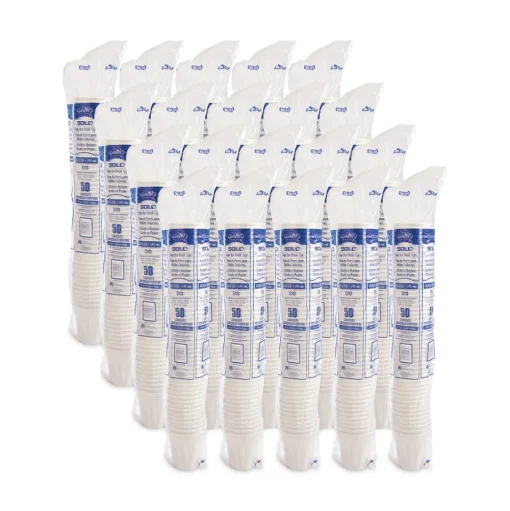 SOLO 510W 1-Sided Poly 10 oz. Paper Hot Cups - White (1000/Carton)