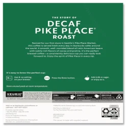 Starbucks 12434952 Coffee K-Cups - Pike Place Decaf (96/Carton)