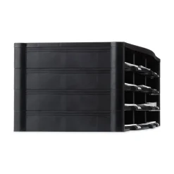 Storex 12 Compartments 10.63 in. x 13.3 in. x 31.4 in. Literature Organizer - Black