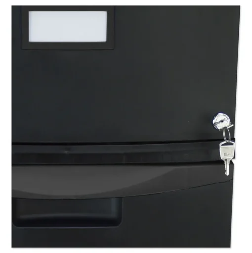 Storex 14.75 in. x 18.25 in. x 26 in. 2 Legal/Letter-Size File Drawers Mobile Filing Cabinet - Black