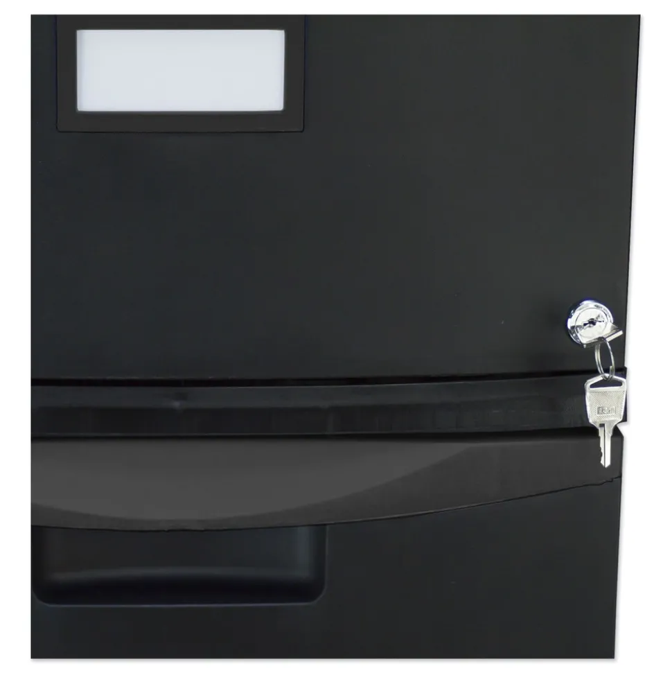 Storex 14.75 in. x 18.25 in. x 26 in. 2 Legal/Letter-Size File Drawers Mobile Filing Cabinet - Black