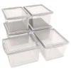 Storex Storage Bins, with Snap-On Lid, 4 gal, 11.25 x 13.53 x 7.87, Translucent, 6/Pack