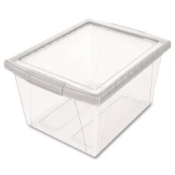 Storex Storage Bins, with Snap-On Lid, 4 gal, 11.25 x 13.53 x 7.87, Translucent, 6/Pack